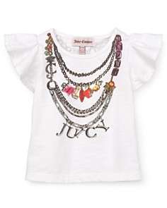Juicy Couture Infant Girls Slub Necklace Tee   Sizes 3 24 Months