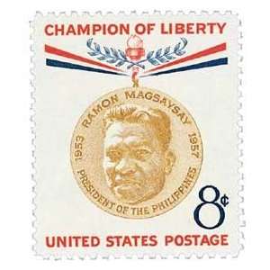  #1096   1957 8c Ramon Magsaysay Postage Stamp Numbered 