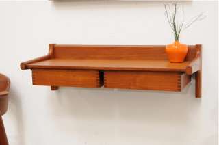 Danish Modern FLOATING Teak Entry Wall Shelf Table Mid Century Wegner 