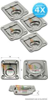 STAINLESS ANTI RATTLE BOAT HATCH FLUSH PULL RINGS  