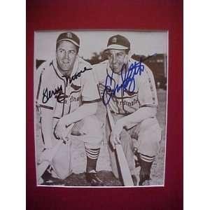 Terry Moore & Enos Slaughter St. Louis Cardinals 1940s Autographed 10 