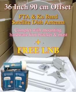 90cm 36 Ku Band Satellite Dish Antenna FTA + FREE LNB  