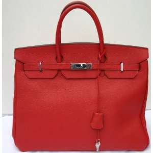   CM Birkin Bag In Genuine Togo Leather (Lipstick Red)
