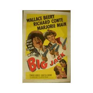 Wallace Beery Marjorie Maine Linen Backed One Sheet Big Jack