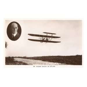 Wilbur Wright on Biplane Premium Poster Print, 16x24