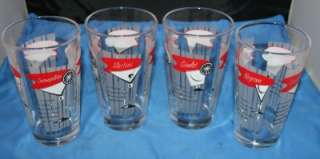 Vintage Martini Shaker /Mixer glasses Beefeater Gin (4)  