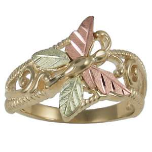 10K BLACK HILLS GOLD WOMENS BUTTERFLY RING 40876  