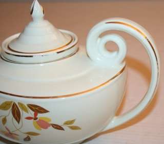 Hall Superior Kitchenware AUTUMN LEAF pattern Aladdin Teapot w 