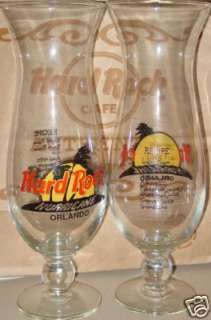 Hard Rock Cafe ORLANDO HURRICANE GLASS HRC Logo with Palm Trees 