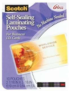 3M Scotch Self Sealing Laminating Pouches Business I.D  