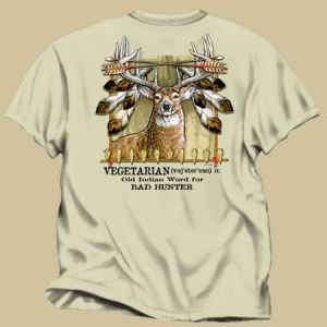 Buckwear T Shirt NEW Vegetarian Old Indian word for  