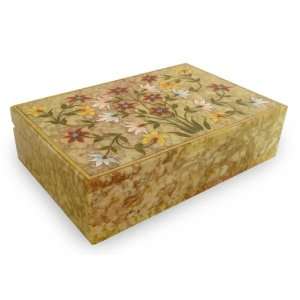  Soapstone jewelry box, Floral Cheer