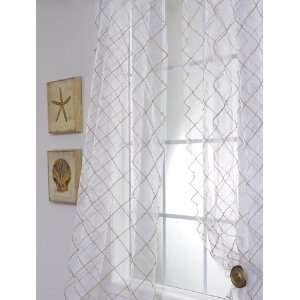   : Lattice Embroidered Organza Sheer Curtains & Panels: Home & Kitchen