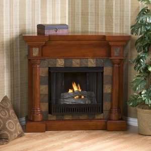   Slate Convertible Gel Fuel Fireplace in Rich Mahogany