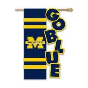   of Michigan Wolverines Applique Cutout House Flag