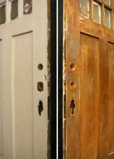    Antique Exterior Entry Oak Veneer Door 8 Beveled Glass Lites  