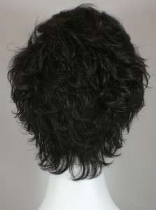 Dark Brown Short Wavy Hair Wig, Monofilament Top Wigs  