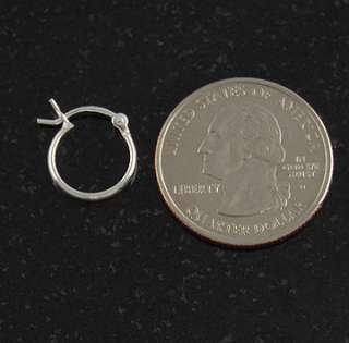 Sterling Silver Small 12mm Hinged Hoop Earrings Half Round .925 Italy 