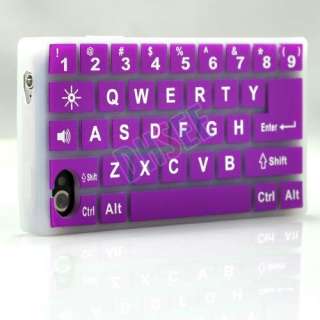 New Purple Keyboard Silicone Case Cover For iPhone 4 4G  