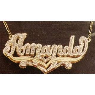 Gold Plated Double Name Plate Necklace,personalized Any Name,gifts/Any 