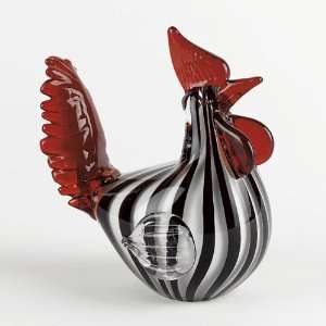   : Badash Mouth Blown Art Glass Rooster Black & White: Everything Else