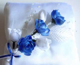 CHOSE FLOWERS Wedding PILLOW Ring Bearer 8 WHITE IVORY  
