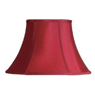   in. Wide Bell Shaped Lamp Shade, Red, Faux Silk Fabric, Laura Ashley