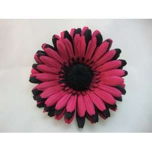    NEW Black & Magenta Gerber Daisy Hair Flower Clip, Limited. Beauty