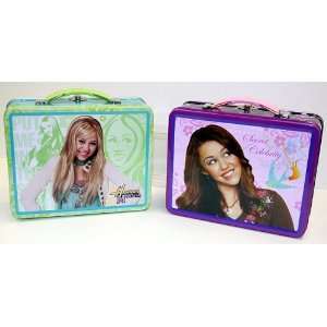 Hannah Montana Metal Tin Lunch Box Purple