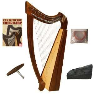  Heather Harp w/ Case, Extra Strings & Play Book Musical 
