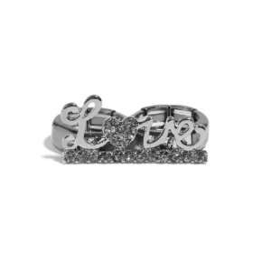  G by GUESS Love 2 Finger Ring, SILVER Jewelry