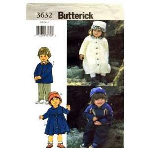: Butterick 3632 Sewing Pattern Toddler Girls Jacket Dress Pants Hat 