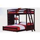 Solid Wood ESPRESSO Twin Over FULL LOFT Bunk Bed w/CHES
