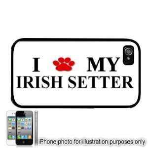 Irish Setter Paw Love Dog Apple iPhone 4 4S Case Cover Black