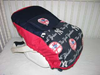 New Infant Car Seat Carrier Cover made/w New York Yankees Fabric *New*