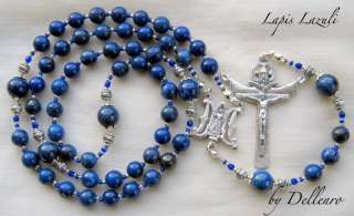 8mm Lapis lazuli gemstone beads for the Ave Marias,