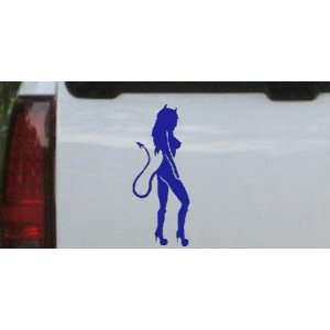 Sexy Evil Girl Car Window Wall Laptop Decal Sticker    Blue 30in X 12 
