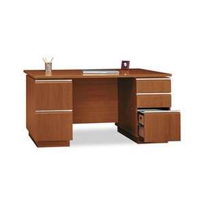  Milano Series Bow Front Ped Desk, 59 1/2w x 29 3/8d x 29 
