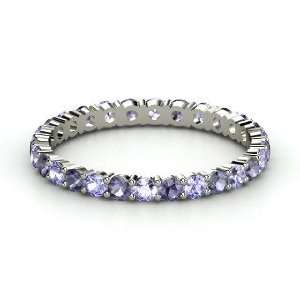 Rich & Thin Eternity Band, Sterling Silver Ring with Tanzanite 