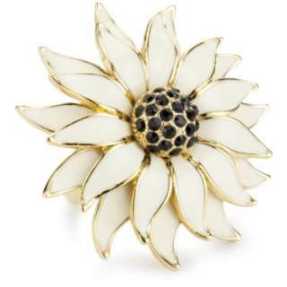 Kate Spade New York Black Eye Susan Floral Ring, Size 7   designer 