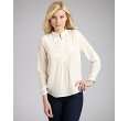 ADAM white cotton lace front long sleeve blouse   
