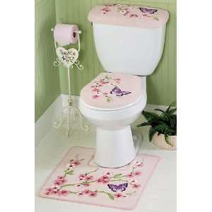  Cherry Blossom & Butterflies Pink Commode Set: Everything 
