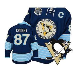 Authentic NHL Jerseys #87 Sidney Crosby Hockey THIRD NAVY BLUE Jersey 