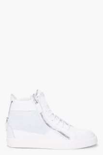 Giuseppe Zanotti White Leather High Top Sneakers for men  