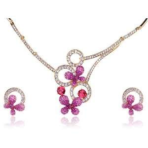   Butterfly Abstract Swarovski Crystal Necklace Earring Set: Jewelry