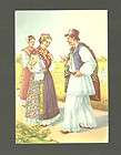 man woman in native croatian costume postcard expedited shipping 