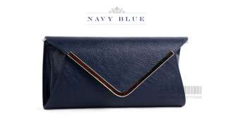   Glod Chain Strap Clutch Shoulder Handbag Bags NAVY BLUE [B1130]  