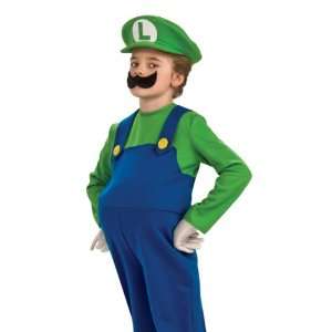   Rubies Luigi Kids Deluxe Super Mario Halloween Costume M: Toys & Games