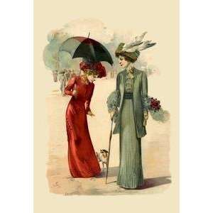  Vintage Art Lady in Red and Lady in Green   11899 7