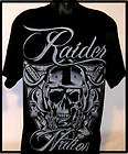 more options la oakland raiders nation 3 skull t shirt black shadow $ 